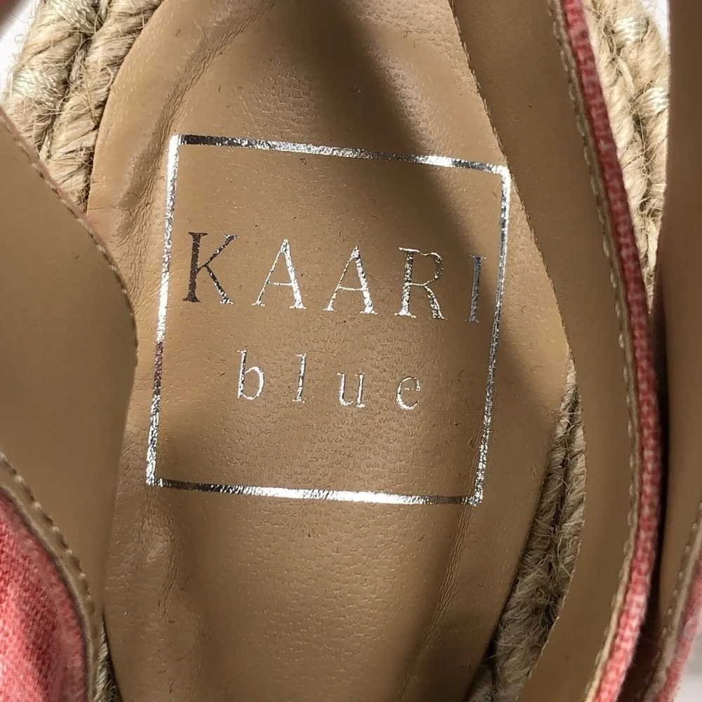 KAARI Blue Chloe espadrille wedge embellished sandal